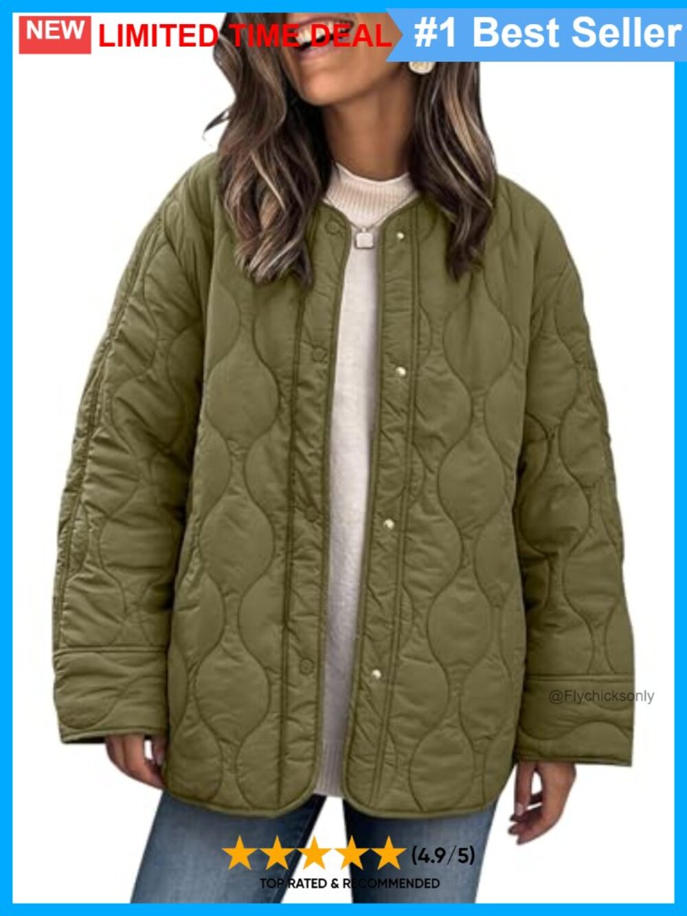Women's Oversized Quilted Puffer Jacket Lightweight Fall Winter Coat